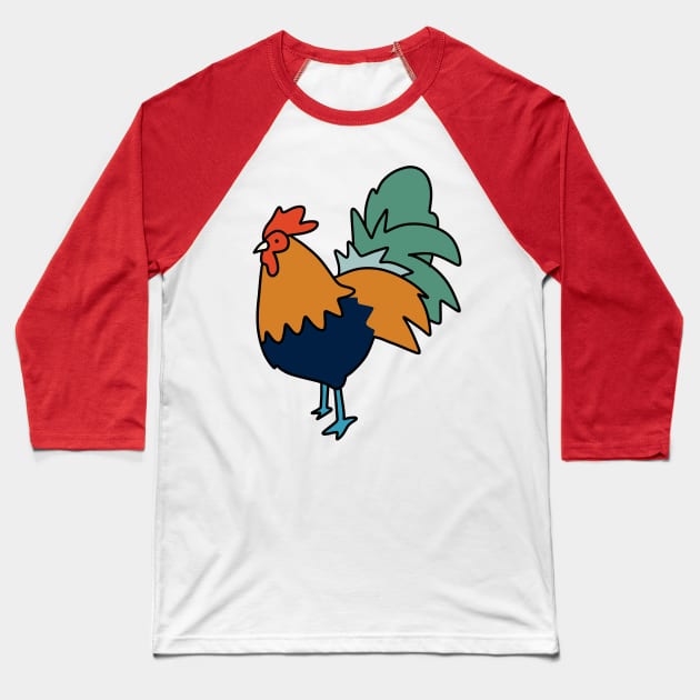 Rooster Baseball T-Shirt by saradaboru
